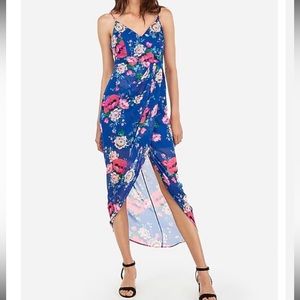 Express floral chiffon wrap dress